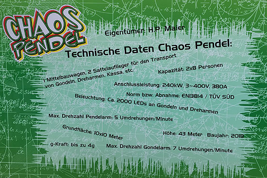 Technische Daten des Chos Pendel von H.P. Maier (©Foto.Martin Schmitz)